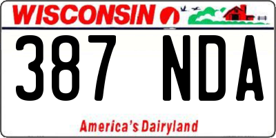WI license plate 387NDA