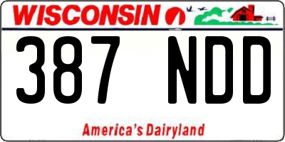 WI license plate 387NDD
