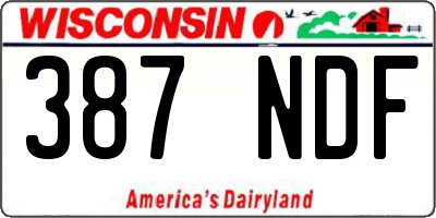 WI license plate 387NDF