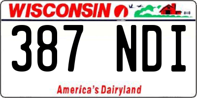 WI license plate 387NDI