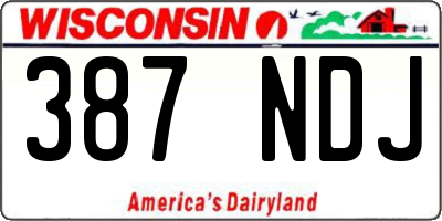 WI license plate 387NDJ