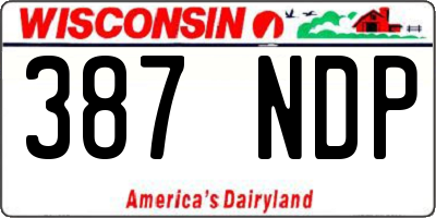 WI license plate 387NDP