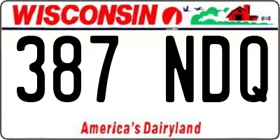 WI license plate 387NDQ