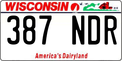 WI license plate 387NDR