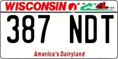 WI license plate 387NDT