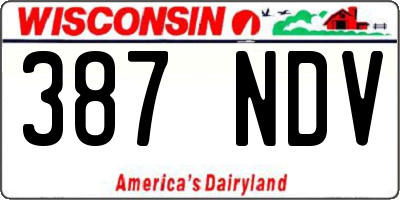 WI license plate 387NDV