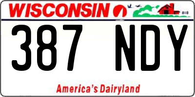WI license plate 387NDY