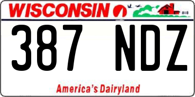 WI license plate 387NDZ