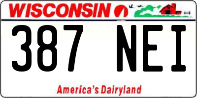 WI license plate 387NEI
