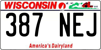 WI license plate 387NEJ