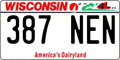 WI license plate 387NEN