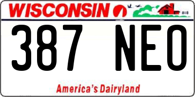 WI license plate 387NEO