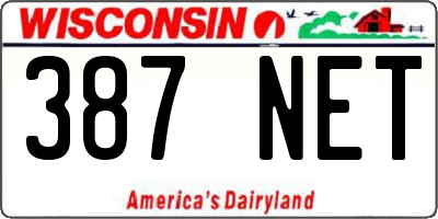 WI license plate 387NET
