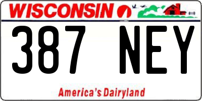 WI license plate 387NEY