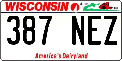 WI license plate 387NEZ