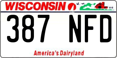 WI license plate 387NFD