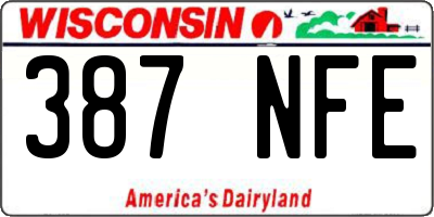 WI license plate 387NFE