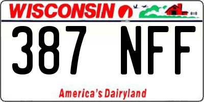 WI license plate 387NFF