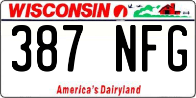 WI license plate 387NFG