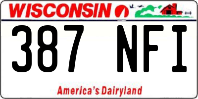 WI license plate 387NFI