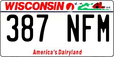 WI license plate 387NFM