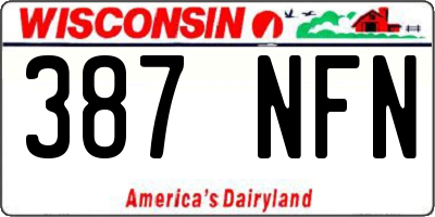 WI license plate 387NFN