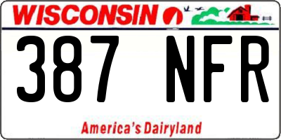 WI license plate 387NFR