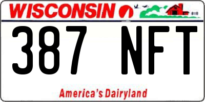 WI license plate 387NFT