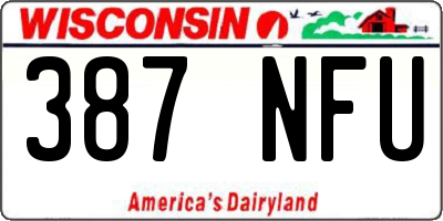 WI license plate 387NFU