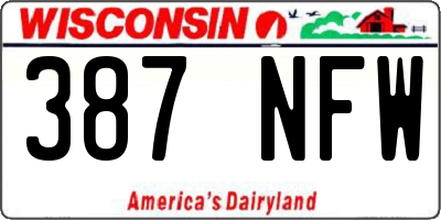 WI license plate 387NFW