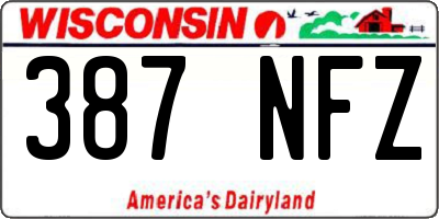 WI license plate 387NFZ