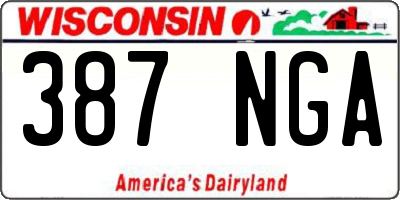WI license plate 387NGA