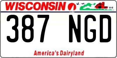 WI license plate 387NGD