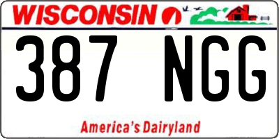 WI license plate 387NGG
