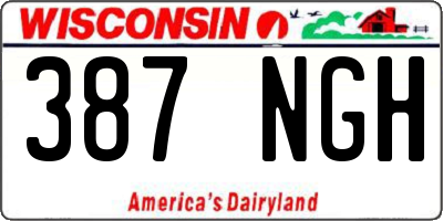 WI license plate 387NGH