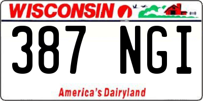 WI license plate 387NGI