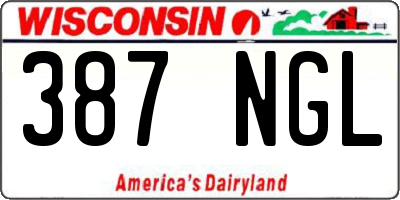 WI license plate 387NGL