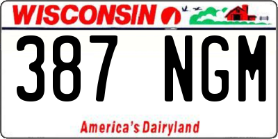 WI license plate 387NGM