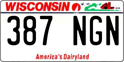 WI license plate 387NGN