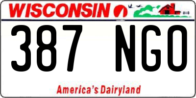WI license plate 387NGO