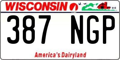 WI license plate 387NGP