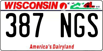WI license plate 387NGS