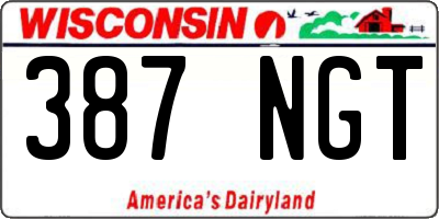 WI license plate 387NGT