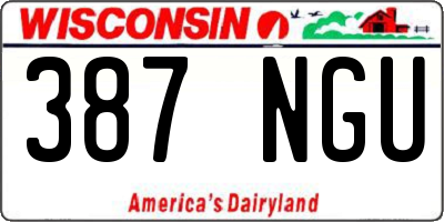 WI license plate 387NGU