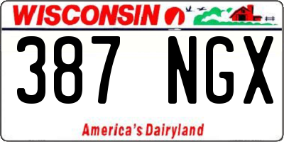 WI license plate 387NGX