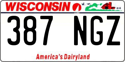 WI license plate 387NGZ