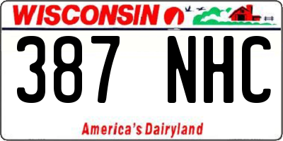 WI license plate 387NHC