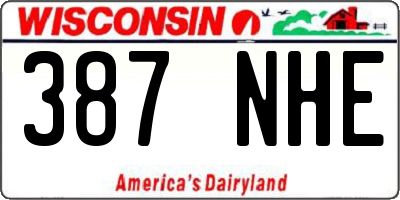 WI license plate 387NHE