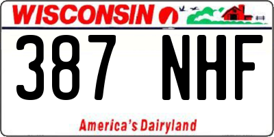 WI license plate 387NHF