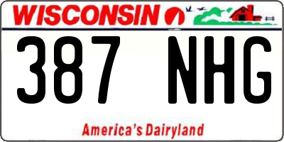 WI license plate 387NHG